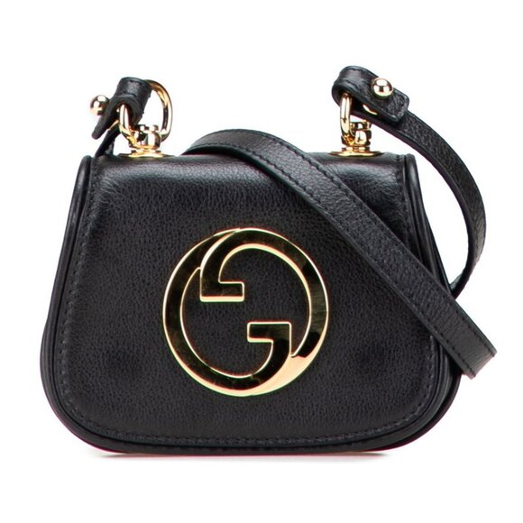 GUCCI Black Leather Shoulder Bag - Picture 1 of 10